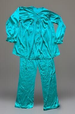 Nancy King Pajamas Top & Pants Silky Nylon Vintage Made in USA size Small